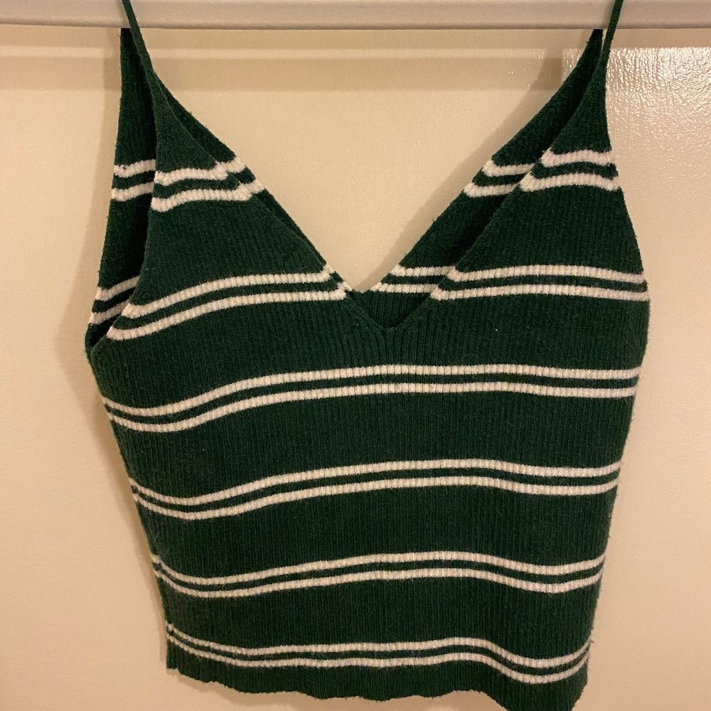 UO green striped crop top